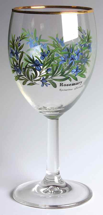 Worcester Herbs (Green Trim) 8 Oz Glassware Wine by Royal Worcester-1