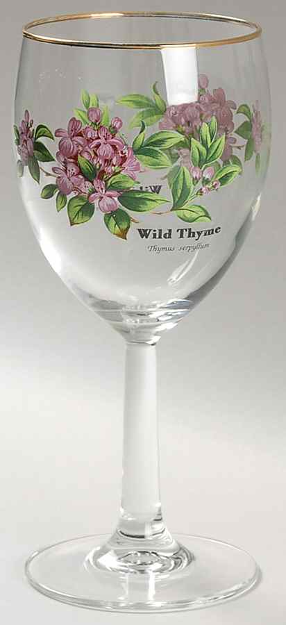Worcester Herbs (Green Trim) 8 Oz Glassware Wine by Royal Worcester-1