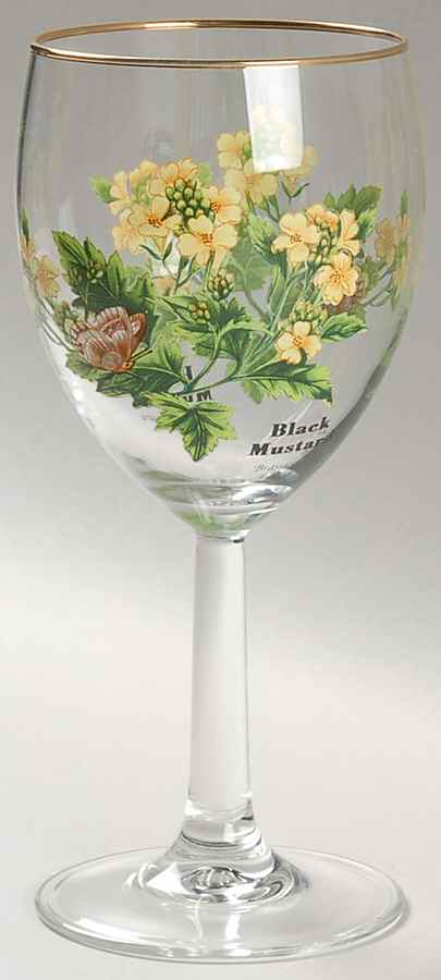 Worcester Herbs (Green Trim) 8 Oz Glassware Wine by Royal Worcester-1