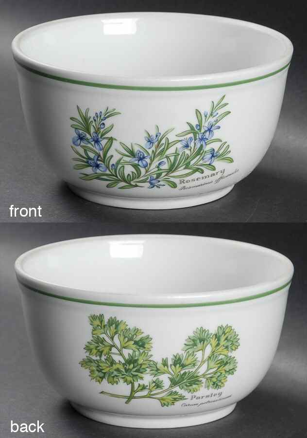 Worcester Herbs (Green Trim) 5" Pudding Bowl by Royal Worcester-1