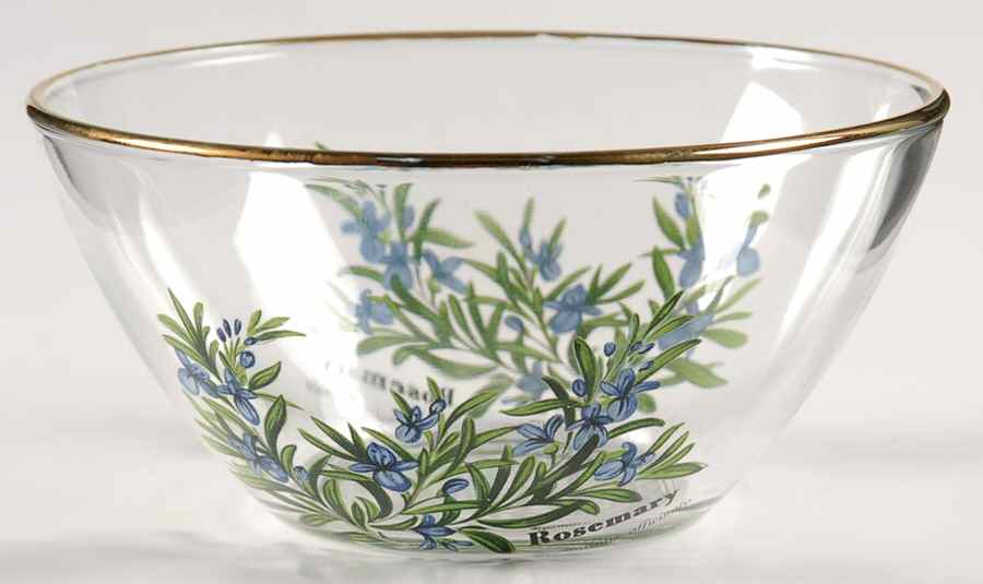 Worcester Herbs (Green Trim) Glassware Individual Salad Bowl by Royal Worcester-1