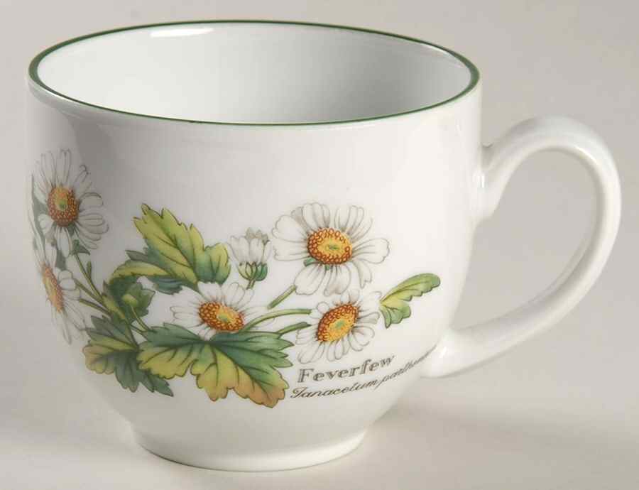 Worcester Herbs (Green Trim) Flat Cup by Royal Worcester-1
