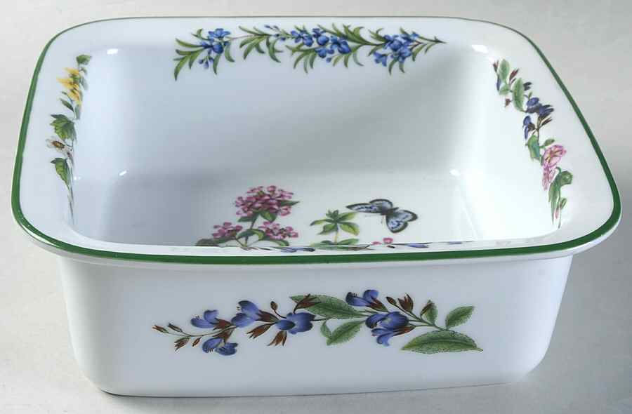 Worcester Herbs (Green Trim) 8" Square Baker by Royal Worcester-1
