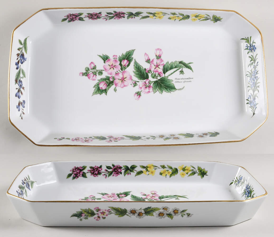 Worcester Herbs (Gold Trim) 15" Lasagna by Royal Worcester-1