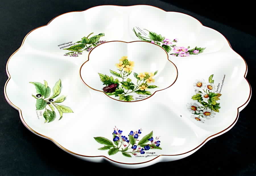Worcester Herbs (Gold Trim) 1-Piece Crudite by Royal Worcester-1
