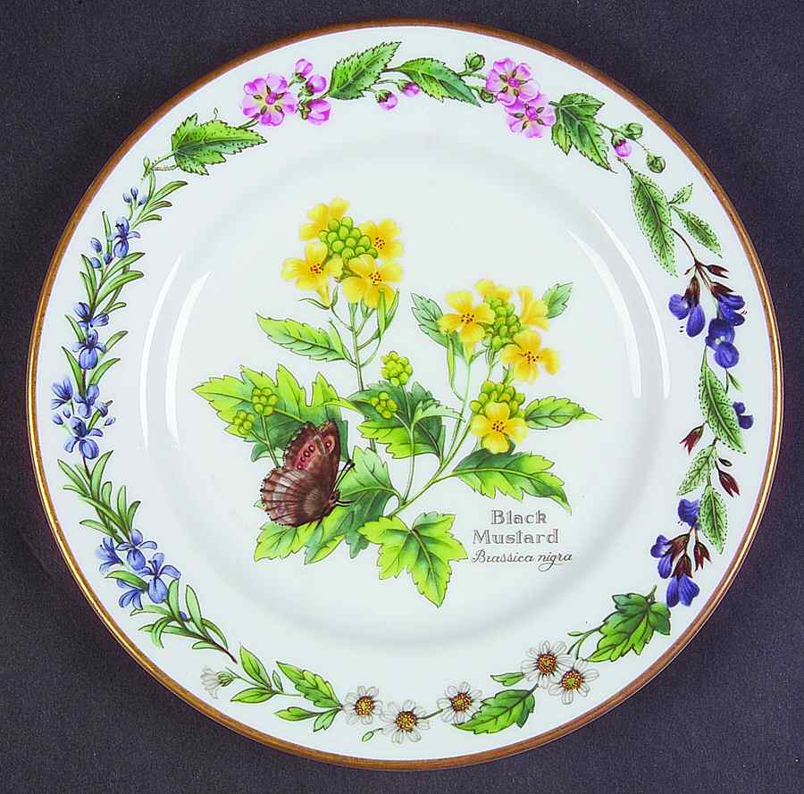 Worcester Herbs (Gold Trim) Bread & Butter Plate by Royal Worcester-1