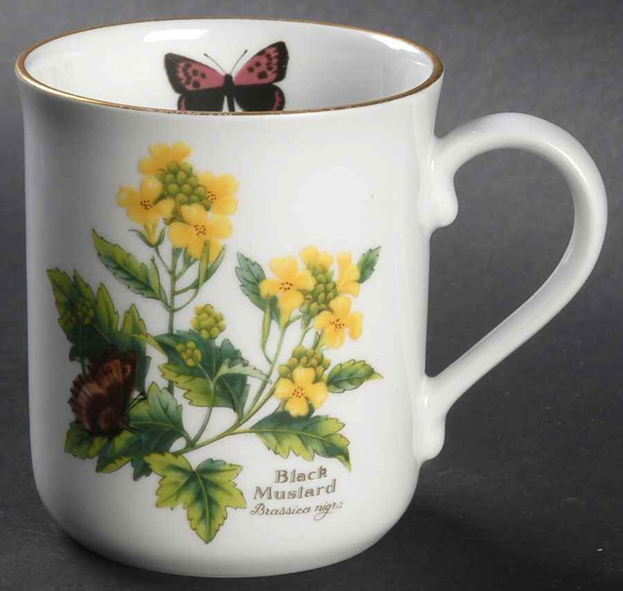 Worcester Herbs (Gold Trim) Mug by Royal Worcester-1