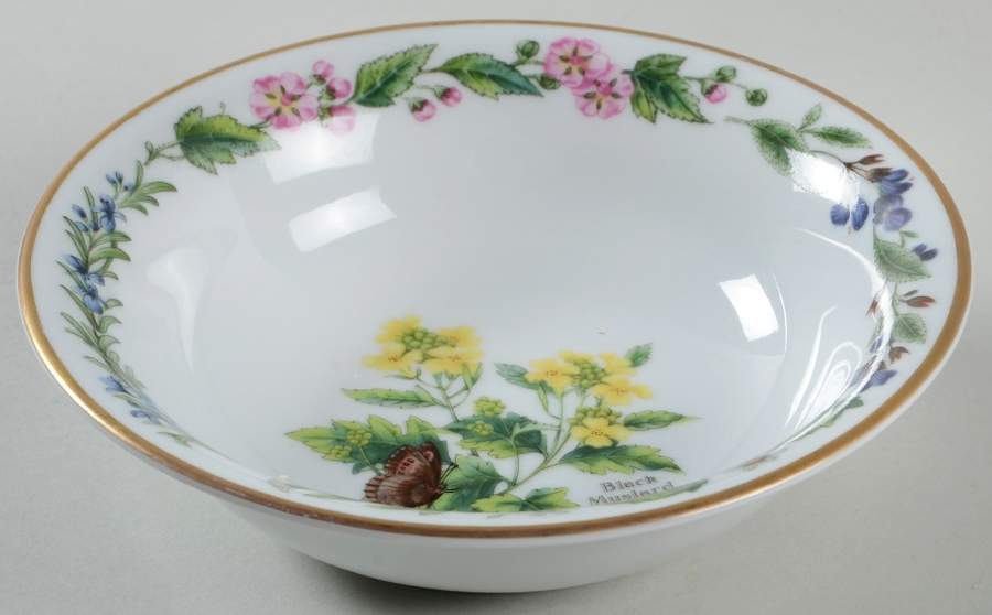 Worcester Herbs (Gold Trim) Coupe Cereal Bowl by Royal Worcester-1
