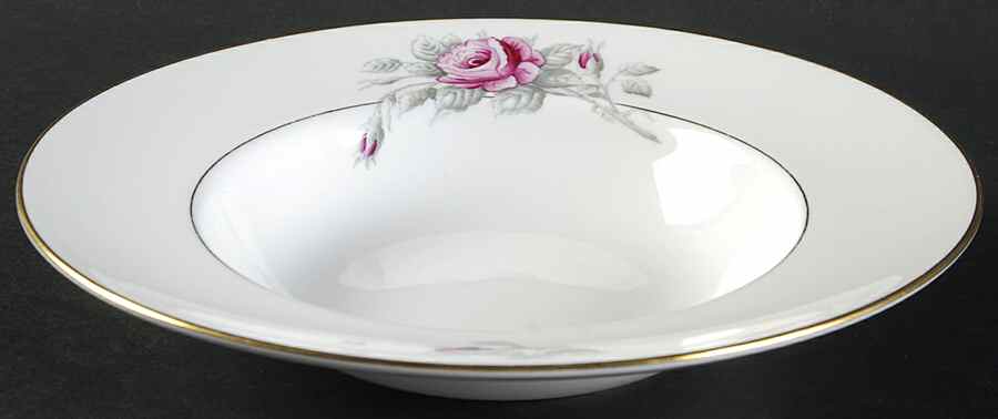 Worcester Rose (Dark Pink Rose) Rim Soup Bowl by Royal Worcester-1