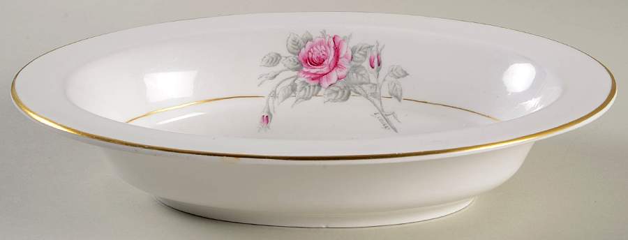 Worcester Rose (Dark Pink Rose) 10" Oval Vegetable Bowl by Royal Worcester-1