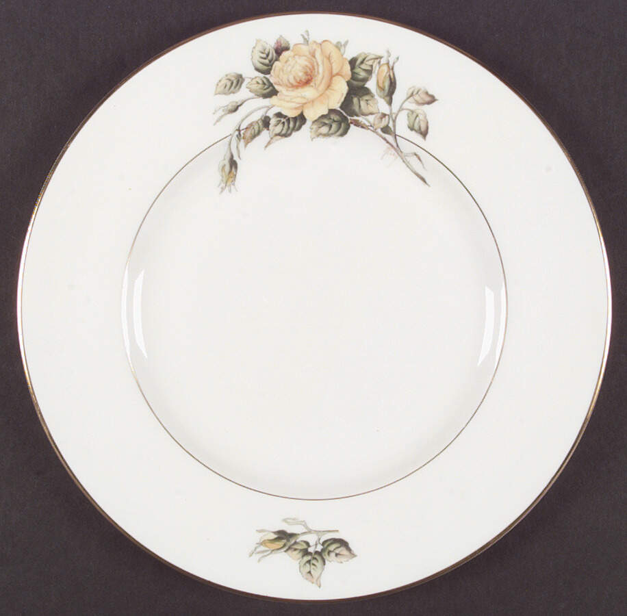 Worcester Rose (Yellow Rose) Dinner Plate by Royal Worcester-1