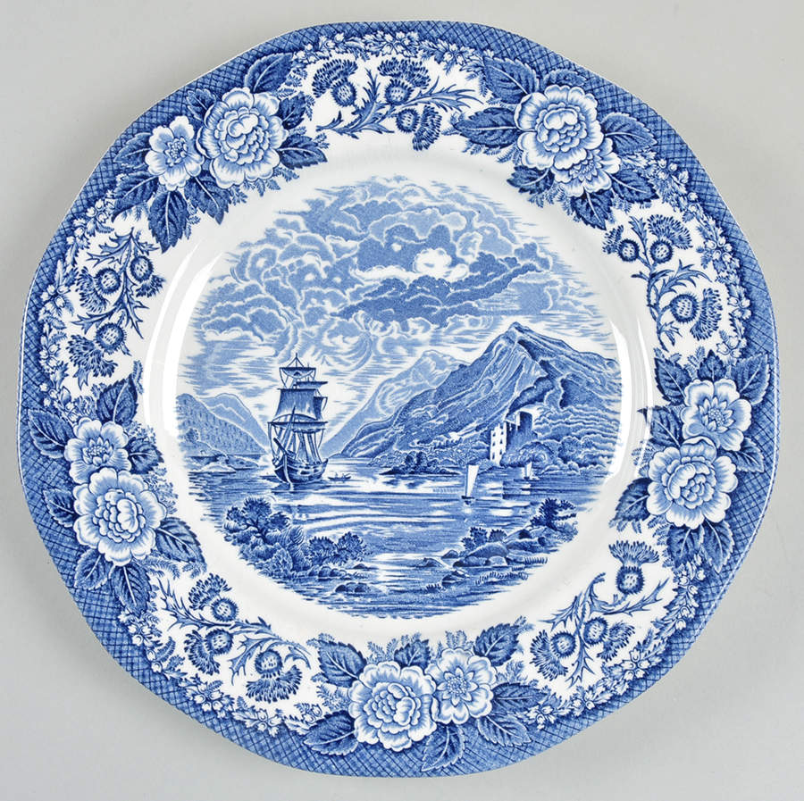 Lochs of Scotland Blue Dinner Plate by Royal Warwick-1