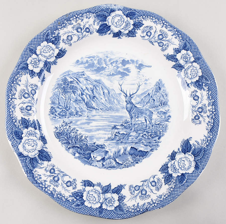 Lochs of Scotland Blue 13" Chop Plate (Round Platter) by Royal Warwick-1