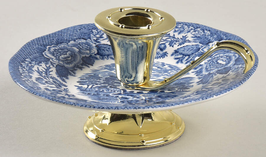 Lochs of Scotland Blue 3"- 3 1/4" Candleholder (BB) HC by Royal Warwick-1