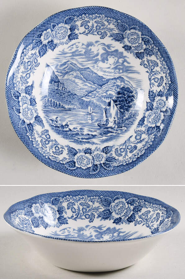 Lochs of Scotland Blue Coupe Cereal Bowl by Royal Warwick-1