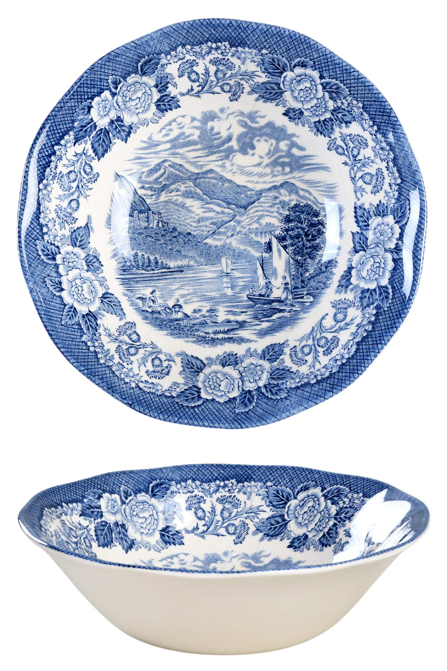 Lochs of Scotland Blue Coupe Cereal Bowl by Royal Warwick-1