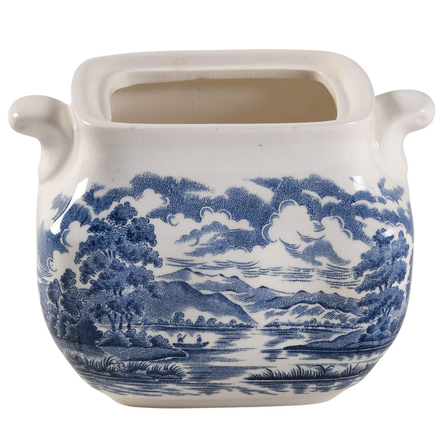 Lochs of Scotland Blue Sugar Bowl No Lid by Royal Warwick-1