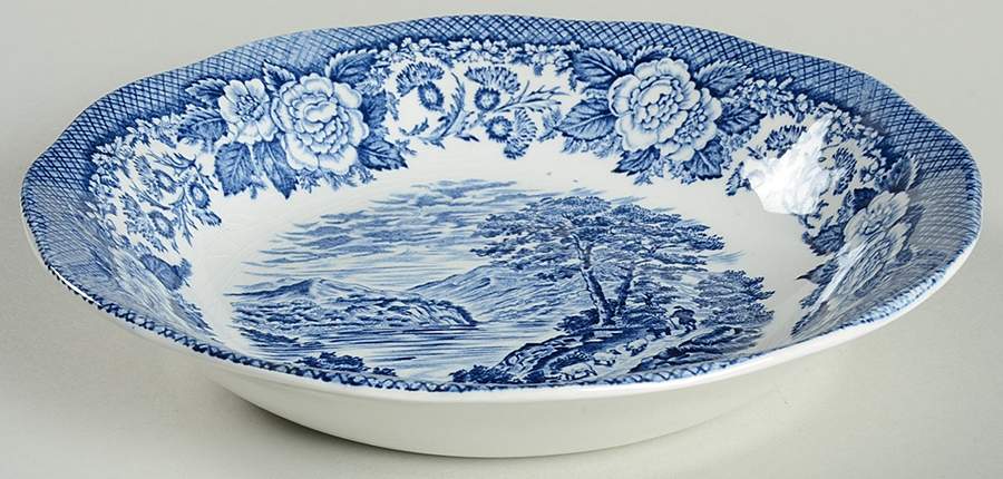 Lochs of Scotland Blue Coupe Soup Bowl by Royal Warwick-1
