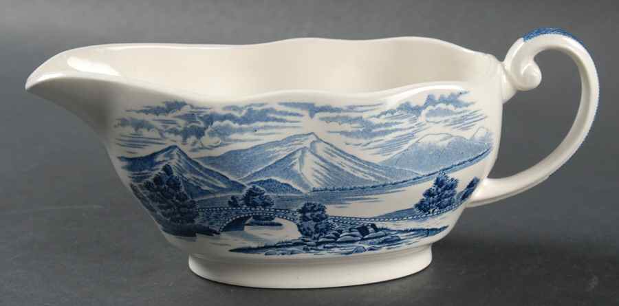 Lochs of Scotland Blue Gravy Boat by Royal Warwick-1