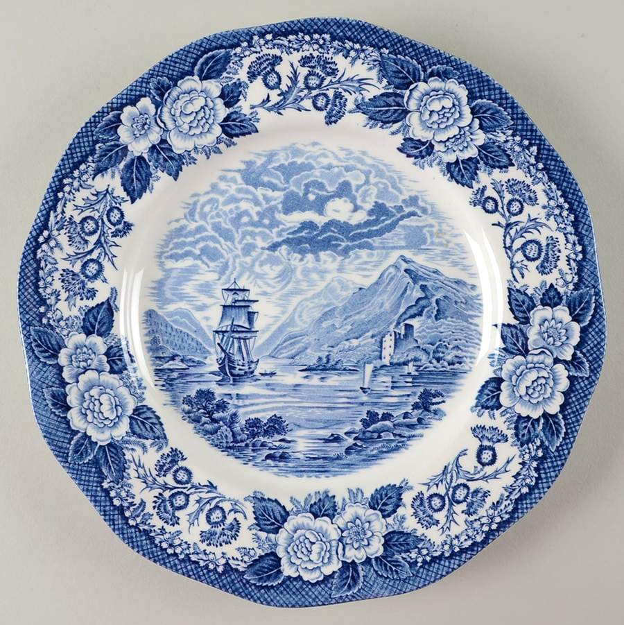 Lochs of Scotland Blue Dinner Plate by Royal Warwick-1