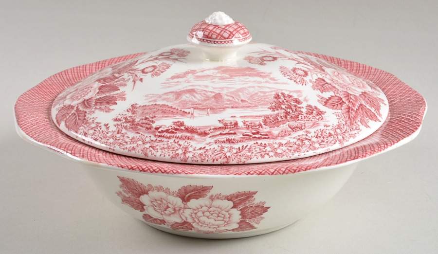 Lochs of Scotland Red Round Covered Vegetable by Royal Warwick-1