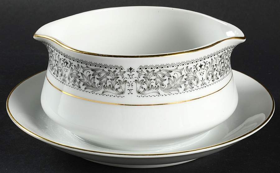 Ambassador Gravy Boat with Attached Underplate by Royal Wentworth-1