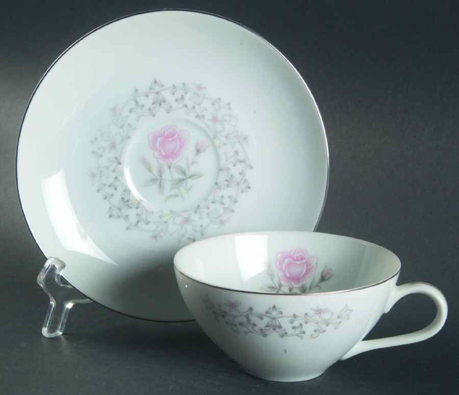 Bridal Rose Flat Cup & Saucer Set by Royal Wentworth-1