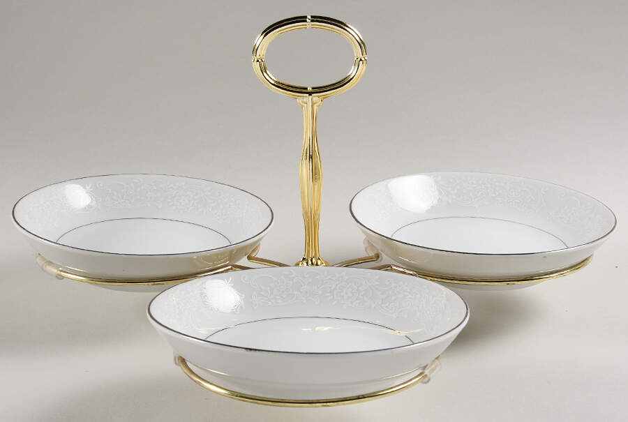 Christina 7" x 12" 3-Part Relish & Metal Stand (FR) HC by Royal Wentworth-1
