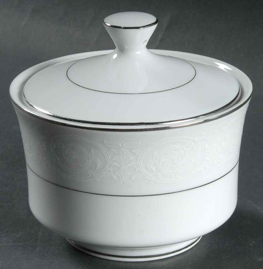 Platinum Lace Sugar Bowl & Lid by Royal Wentworth-1