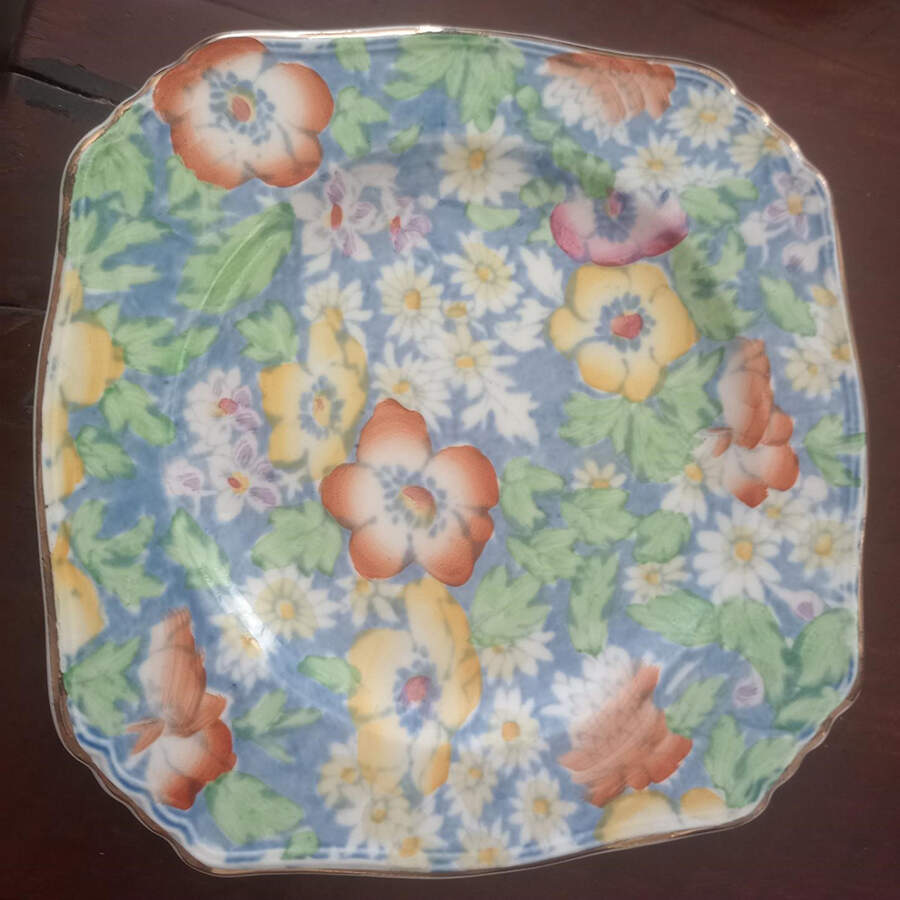 Anemone Blue Underplate for Jam/Jelly by Royal Winton-1