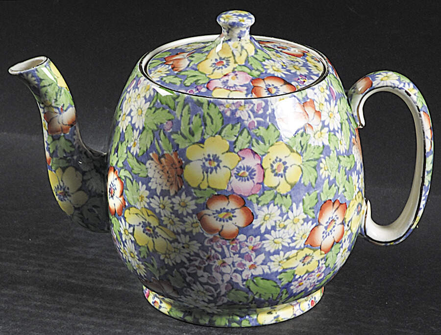 Anemone Blue Countess Teapot & Lid by Royal Winton-1