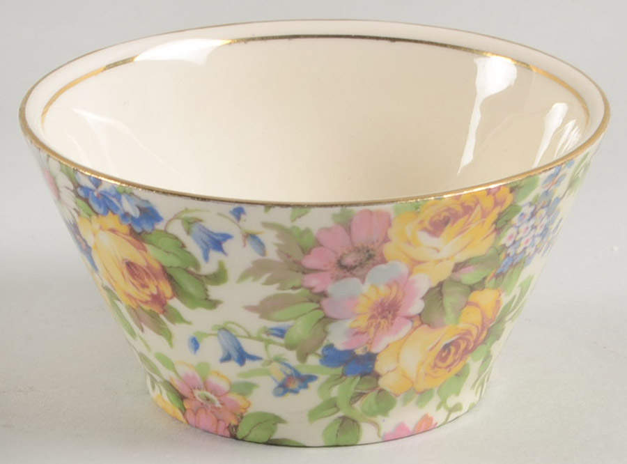 Bedale (Gold Trim) Norman Shape Open Sugar Bowl by Royal Winton-1