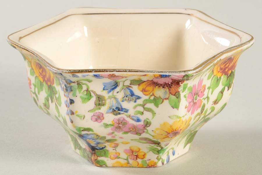 Bedale (Gold Trim) Hector Shape Open Sugar Bowl by Royal Winton-1