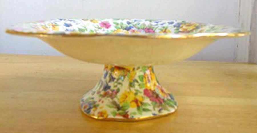 Bedale (Gold Trim) Round Compote (Height X Width) by Royal Winton-1