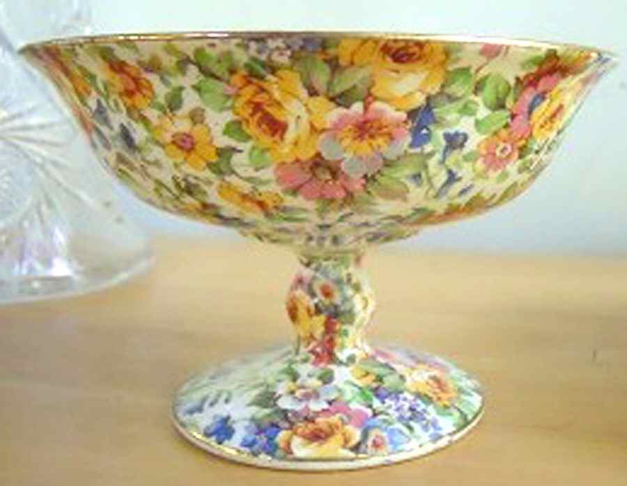 Bedale (Gold Trim) Round Compote (Height X Width) by Royal Winton-1