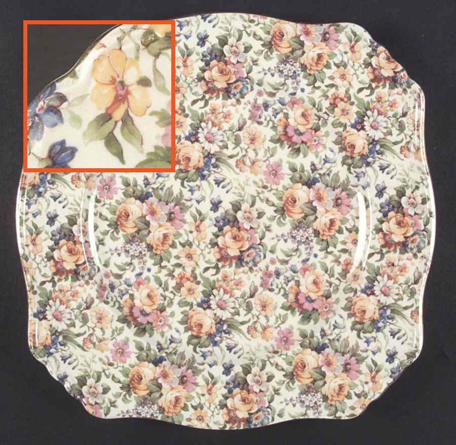 Bedale (Gold Trim) Square Dinner Plate by Royal Winton-1