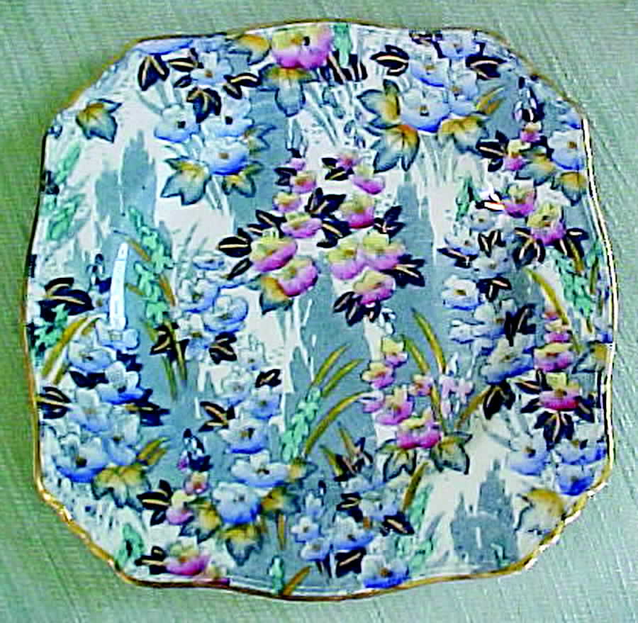 Blue Jade Square Luncheon Plate by Royal Winton-1