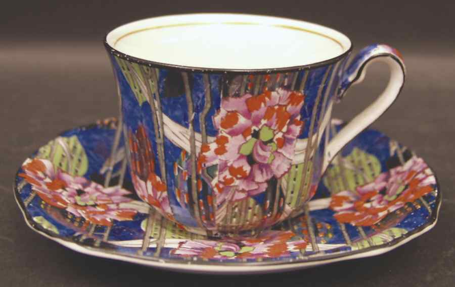 Carnation Flat Cup & Saucer Set by Royal Winton-1