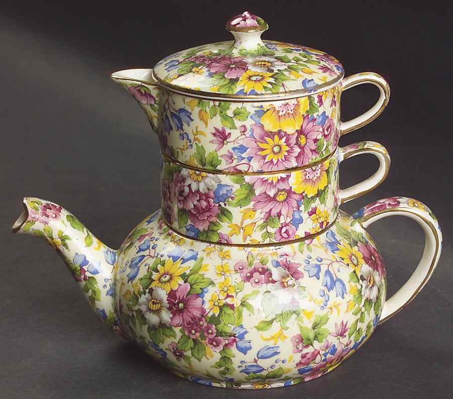 Cheadle Mini Teapot Stacking Set (Creamer, Sugar) by Royal Winton-1