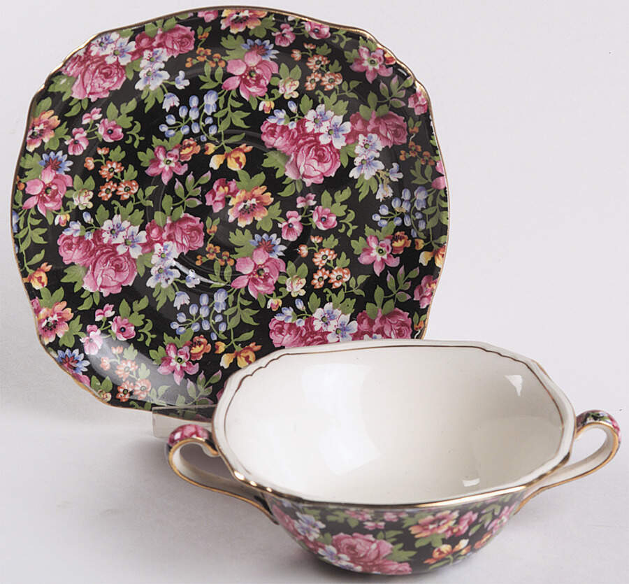 Chelsea Flat Cream Soup Bowl & Saucer Set by Royal Winton-1