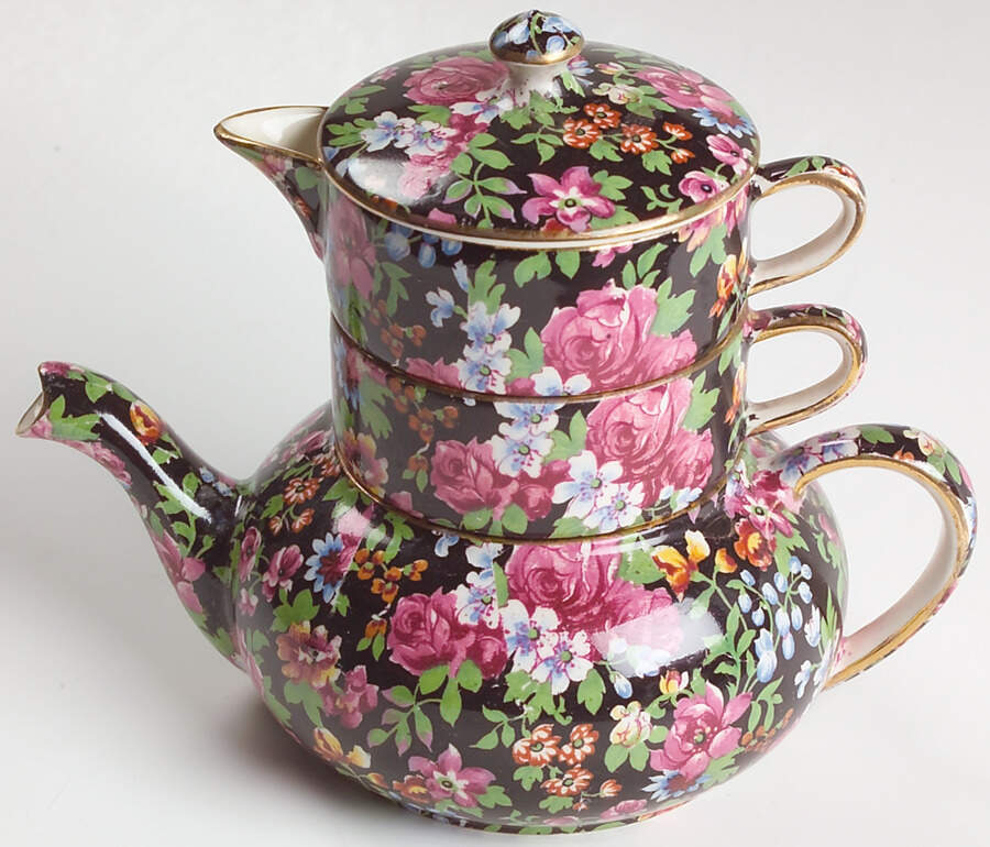Chelsea Mini Teapot Stacking Set (Creamer, Sugar) by Royal Winton-1