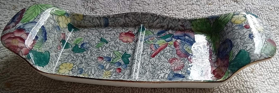 Chintz (Blue Anemone) Tray for Salt and Pepper Set by Royal Winton-1