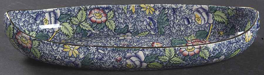 Chintz (Blue Anemone) Canoe Shape Tray by Royal Winton-1