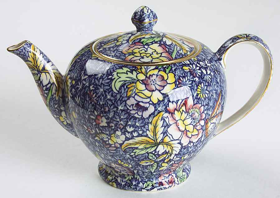 Chintz (Blue Anemone) Albans Tea Pot & Lid by Royal Winton-1