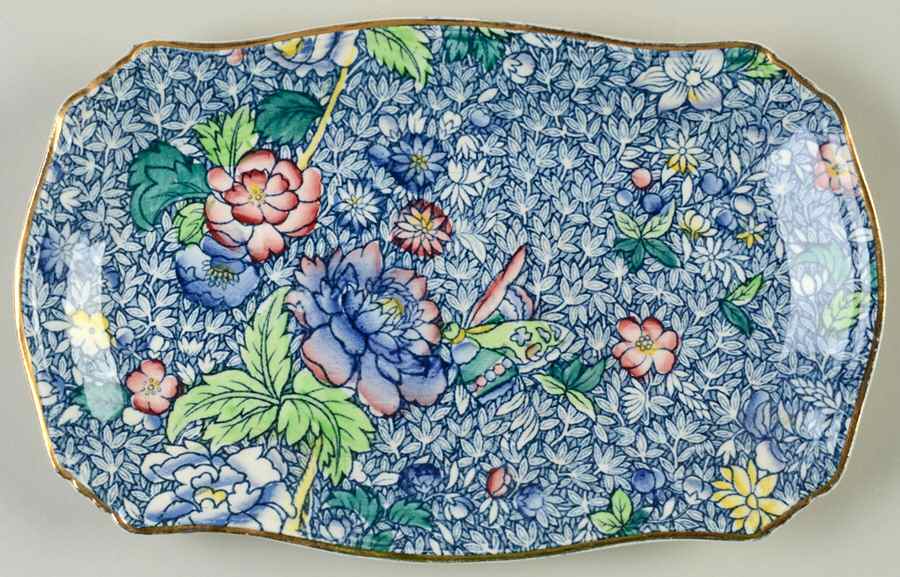Chintz (Blue Anemone) Rectangular Tray by Royal Winton-1