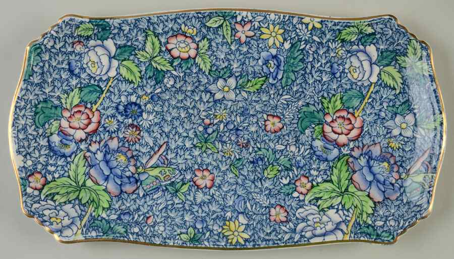 Chintz (Blue Anemone) Large Sandwich Tray by Royal Winton-1