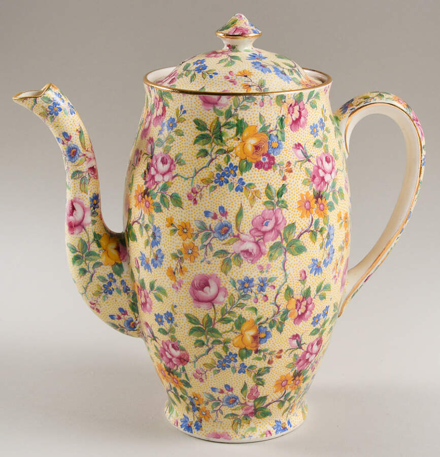 Clevedon Albans Shape Coffee Pot & Lid by Royal Winton-1