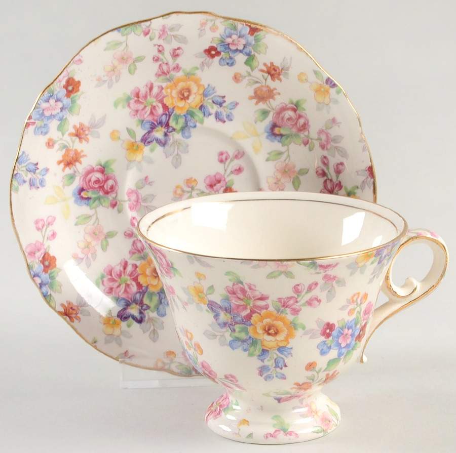 Cotswold Footed Cup & Saucer Set by Royal Winton-1