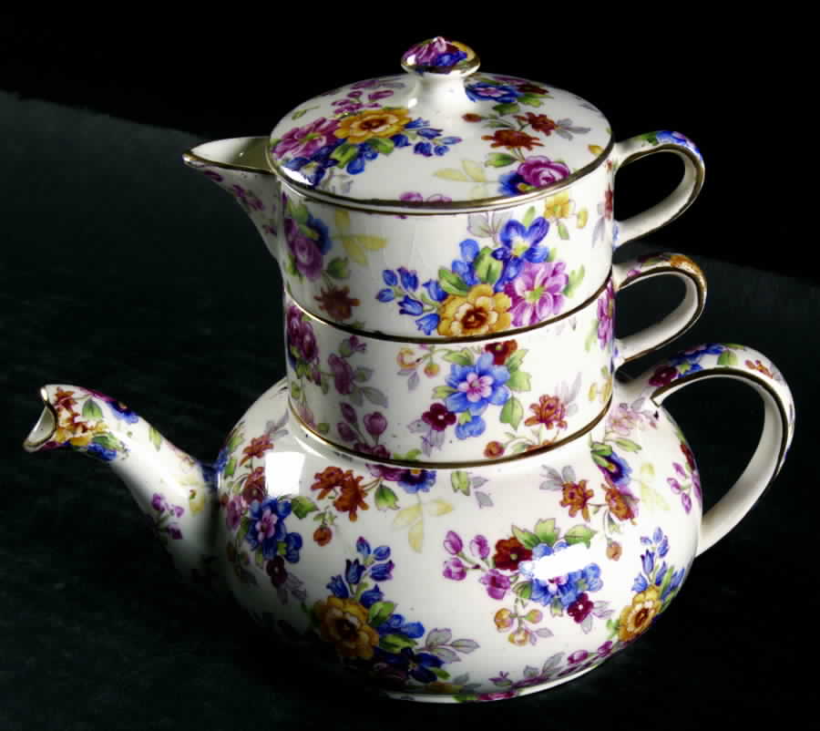 Cotswold Mini Teapot Stacking Set (Creamer, Sugar) by Royal Winton-1