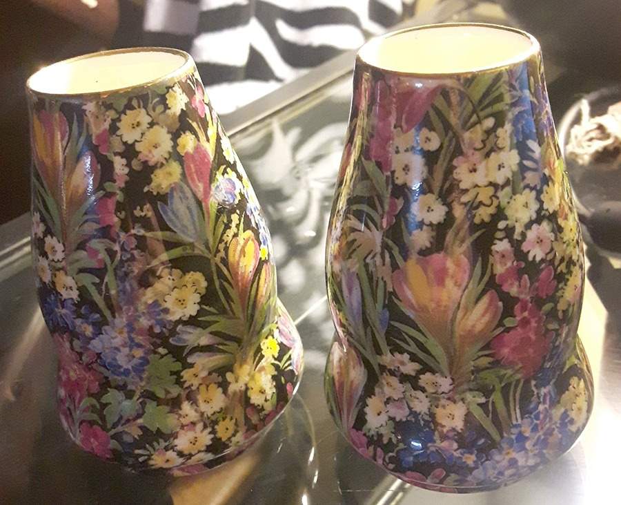 Crocus Black 3" Bud Vase by Royal Winton-1